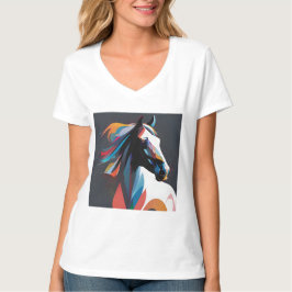 Abstrakt Equestrian Horse Mustang Pony Bronco Colt T Shirt