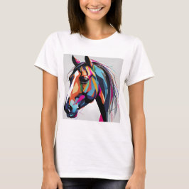 Abstrakt Equestrian Horse Mustang Pony Bronco Colt T Shirt