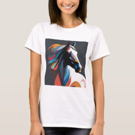 Abstrakt Equestrian Horse Mustang Pony Bronco Colt T Shirt