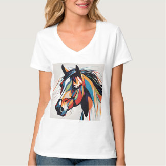 Abstrakt Equestrian Horse Mustang Pony Bronco Colt T Shirt