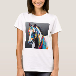 Abstrakt Equestrian Horse Mustang Pony Bronco Colt T Shirt