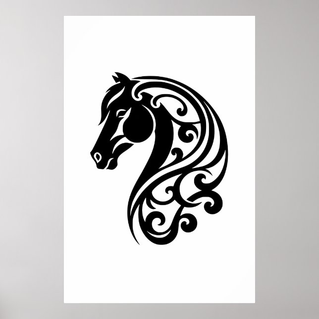 Abstrakt Equestrian Swirls Artwork Poster (Framsidan)