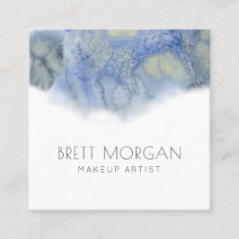 Abstrakt Etheral Blue Makeup Artist Affärskort Fyrkantigt Visitkort