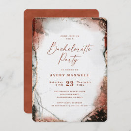 Abstrakt Etheral Burnt Orange Bachelorette Party Inbjudningar