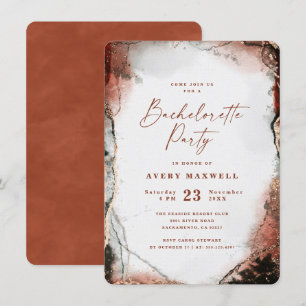 Abstrakt Etheral Burnt Orange Bachelorette Party Inbjudningar