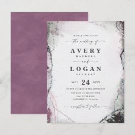 Abstrakt Etheral Lilac Lila Wedding bjudande Meddelande Vykort