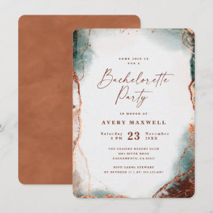 Abstrakt Etheral Terra Cotta Bachelorette Party Inbjudningar