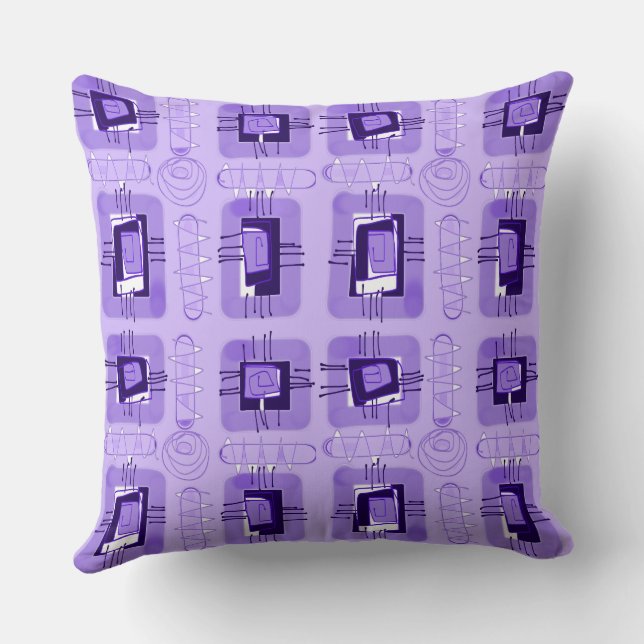 Abstrakt Ethnic Matrix - Lavender Kudde (Baksida)