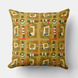 Abstrakt Ethnic Matrix - Olive Teal Terracotta Kudde