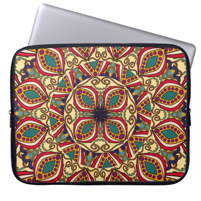 Abstrakt Ethnic Ornate Background abstrakt,antique Laptop Fodral (Framsidan)