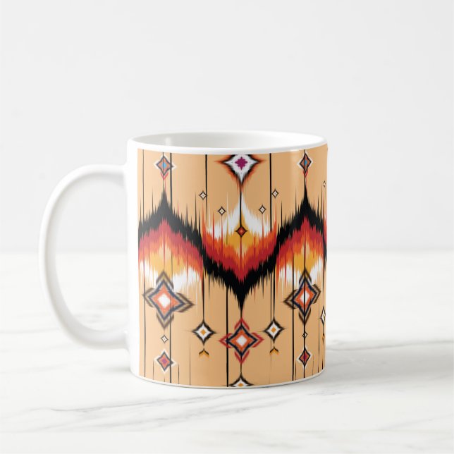 Abstrakt etnisk geometrisk utformning av mönster,  kaffemugg (Vänster)