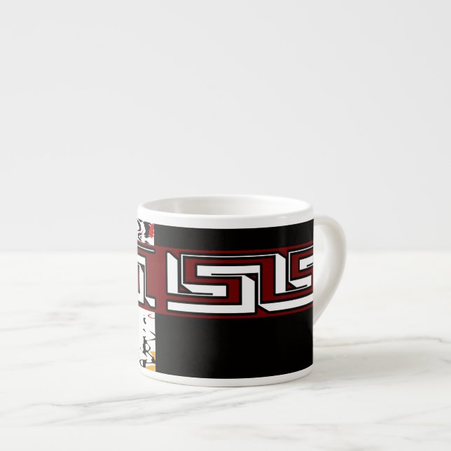 Abstrakt, etnisk, kreativ espressomugg (Framsida höger)