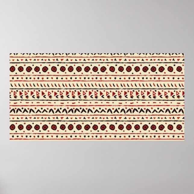 Abstrakt Etnisk sömlös mönster Poster (Framsidan)