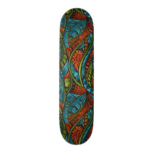 Abstrakt etnisk tapet old school skateboard bräda 18 cm