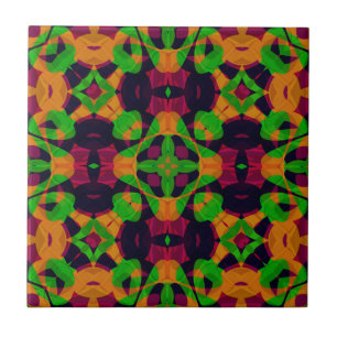 Abstrakt etno kaleidoskopisk utskrift kakelplatta