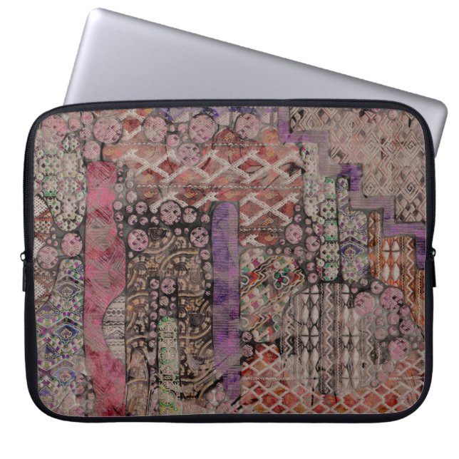 Abstrakt etnomönster - folkloristisk konst 1 laptop fodral (Framsidan)