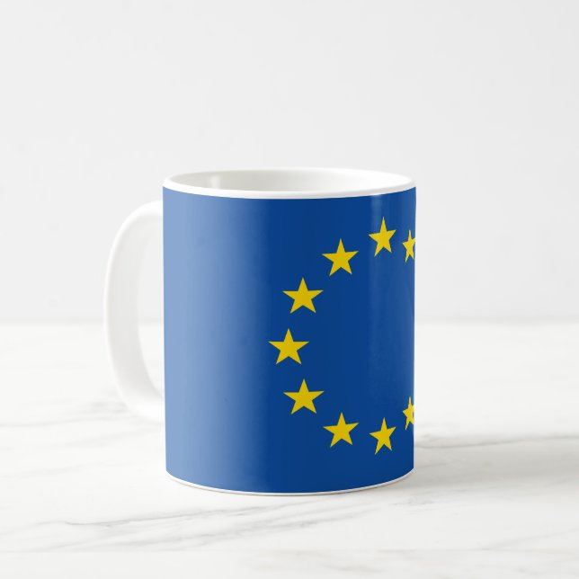 Abstrakt européflagga, Europa Poly konstmugg Kaffemugg (Framsida vänster)