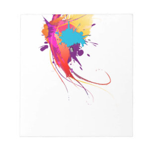 Abstrakt Exotic Butterfly Paint Splatters Anteckningsblock