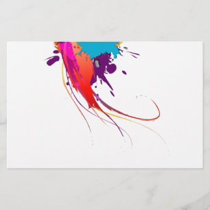 Abstrakt Exotic Butterfly Paint Splatters Brevpapper