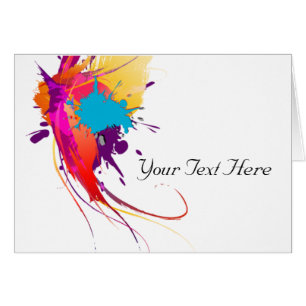 Abstrakt Exotic Butterfly Paint Splatters Hälsningskort
