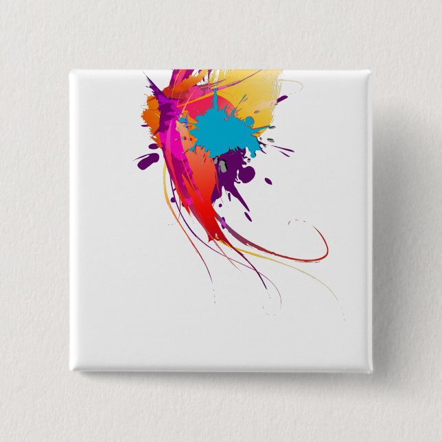 Abstrakt Exotic Butterfly Paint Splatters Knapp (Framsida)