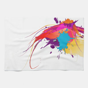 Abstrakt Exotic Butterfly Paint Splatters Kökshandduk