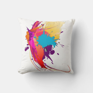 Abstrakt Exotic Butterfly Paint Splatters Kudde