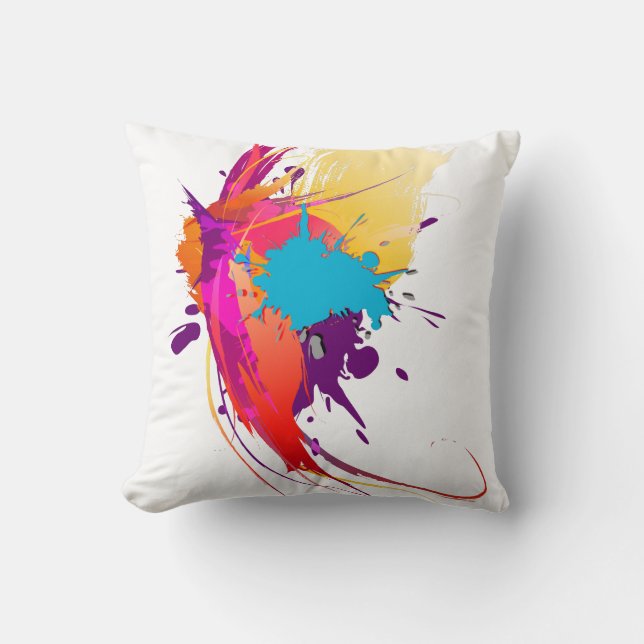 Abstrakt Exotic Butterfly Paint Splatters Kudde (Framsida)