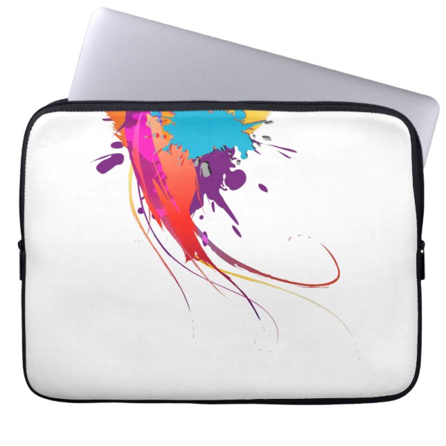 Abstrakt Exotic Butterfly Paint Splatters Laptop Sleeve (Framsidan)