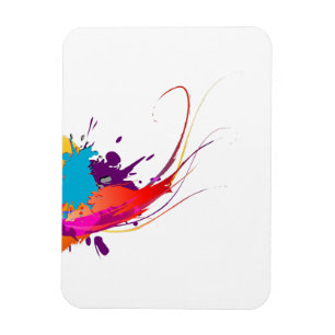 Abstrakt Exotic Butterfly Paint Splatters Magnet
