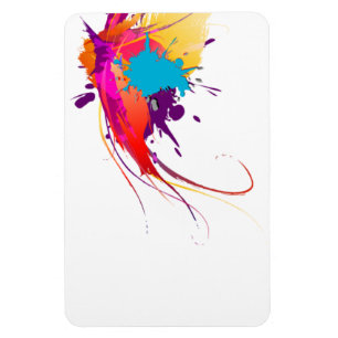 Abstrakt Exotic Butterfly Paint Splatters Magnet