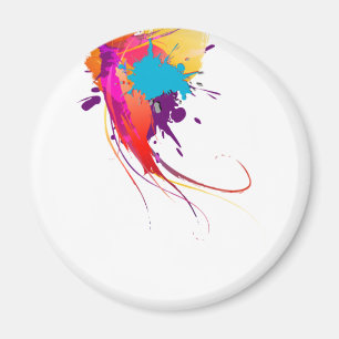 Abstrakt Exotic Butterfly Paint Splatters Magnet