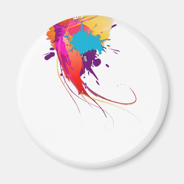Abstrakt Exotic Butterfly Paint Splatters Magnet (Framsidan)