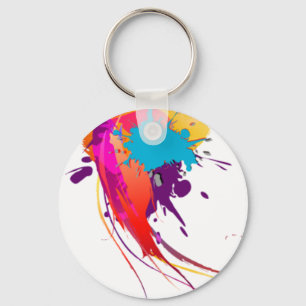 Abstrakt Exotic Butterfly Paint Splatters Nyckelring