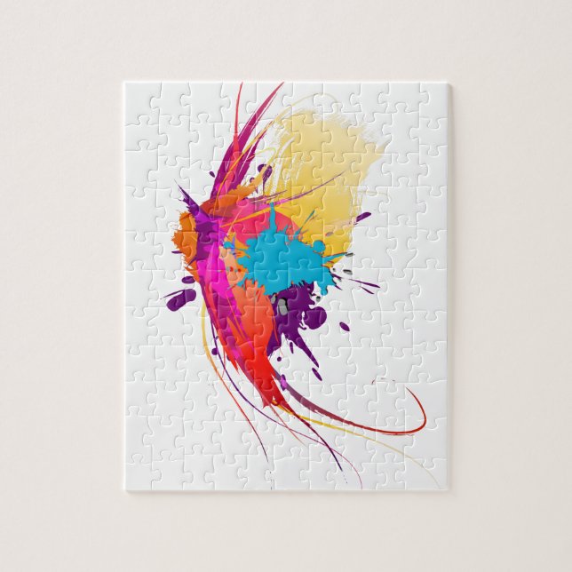 Abstrakt Exotic Butterfly Paint Splatters Pussel (Vertikal)