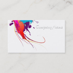 Abstrakt Exotic Butterfly Paint Splatters Visitkort