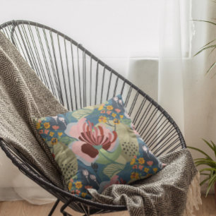 Abstrakt exotiska blommor mönster kudde