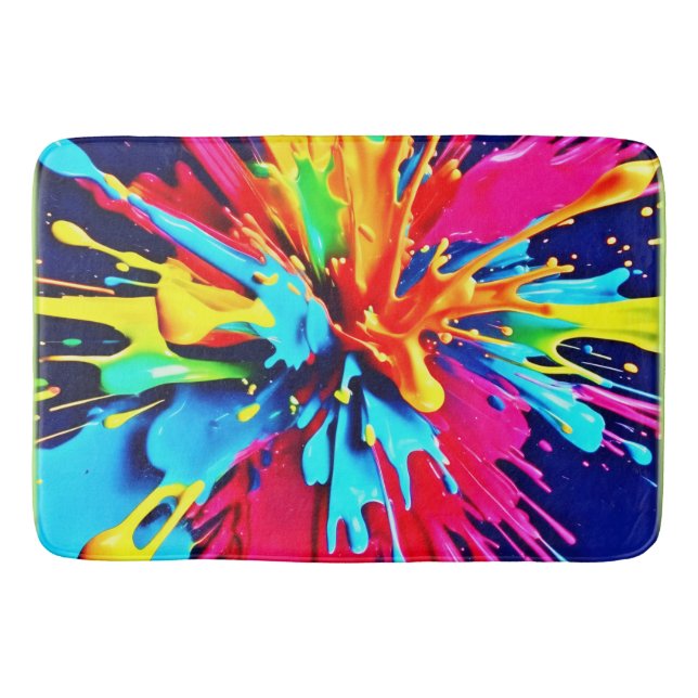 Abstrakt Explosion av Färg och färg Badrumsmatta (Framsidan)