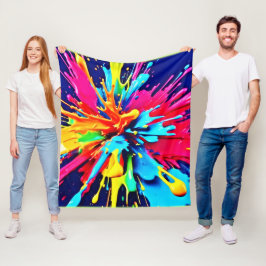 Abstrakt Explosion av Färg och färg Fleecefilt