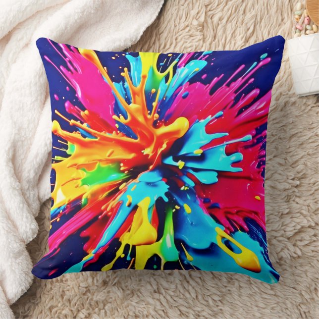Abstrakt Explosion av Färg och färg Kudde (Filt)