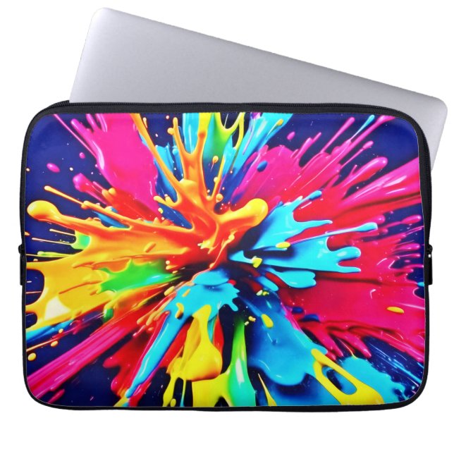 Abstrakt Explosion av Färg och färg Laptop Fodral (Framsidan)