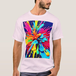 Abstrakt Explosion av Färg och färg T Shirt