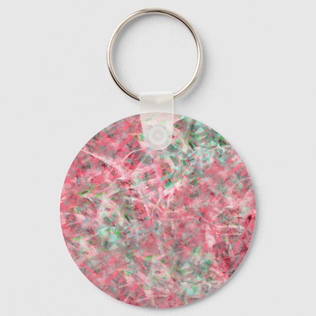 Abstrakt Expressionär Dance i Rosa och Grönt Nyckelring (Framsida)