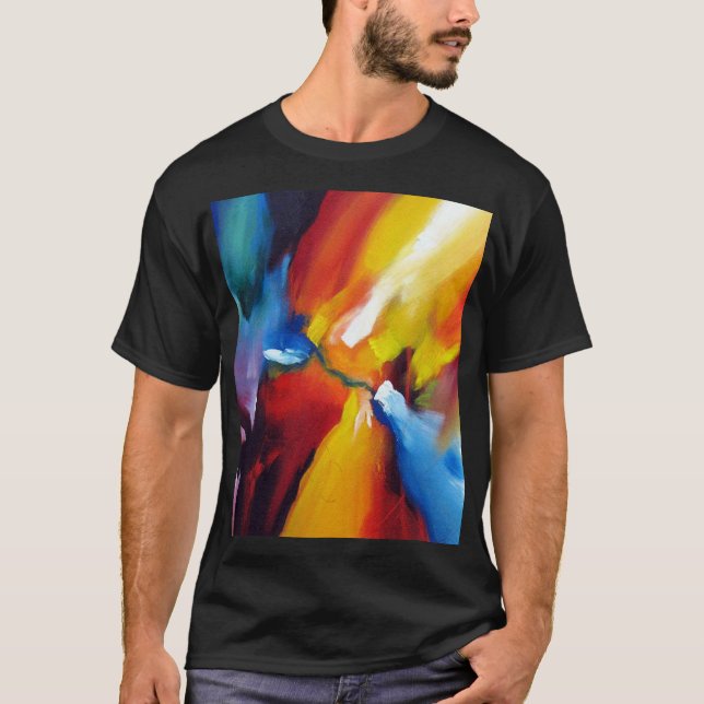 Abstrakt Expressionism målar modern färgstark T Shirt (Framsida)