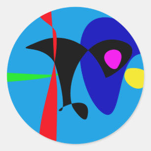 Abstrakt Expressionism Simple Digital Art Runt Klistermärke