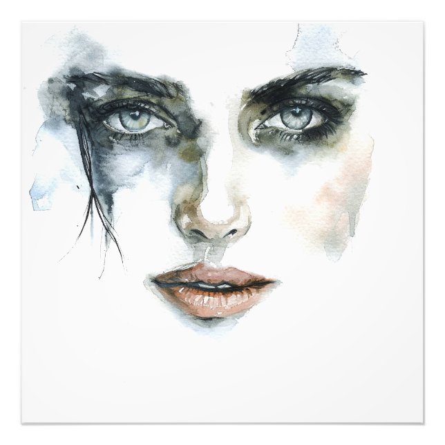 Abstrakt Expressionism Woman Porträtt Photo Fototryck (Framsidan)