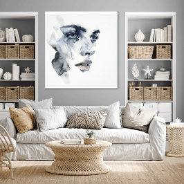 Abstrakt Expressionism Woman Porträtt Photo Fototryck