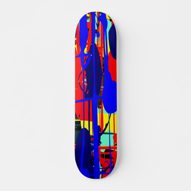 Abstrakt Expressionist 02 Old School Skateboard Bräda 18 Cm (Framsida)