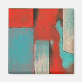 Abstrakt Expressionist Art Painting Red Turcos Magnet