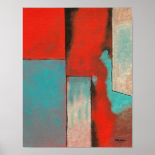 Abstrakt Expressionist Art Painting Red Turcos Poster